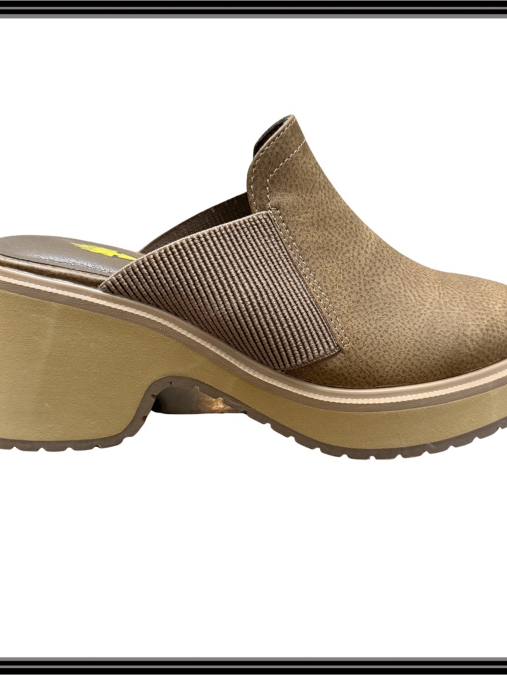 Volatile Platform Monet Block Clog Mules Womens 6 Tan Brown Chunky Slip On Shoes